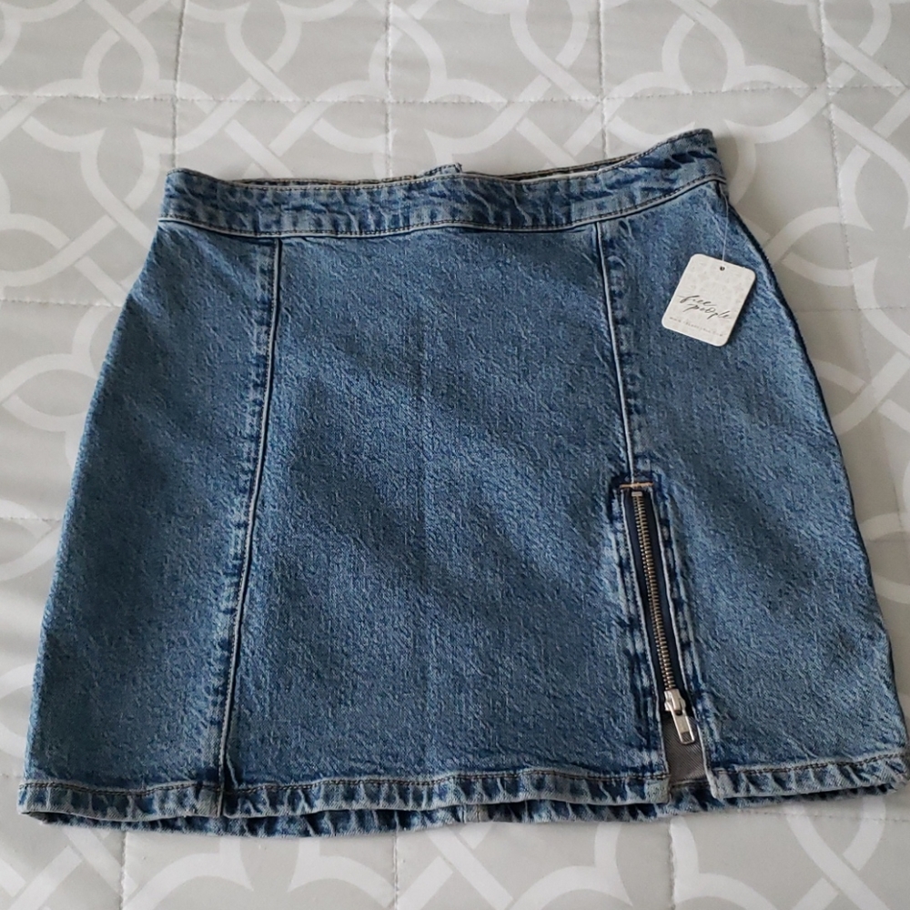 NWT Free People Women's Denim Mini Skirt Size 10